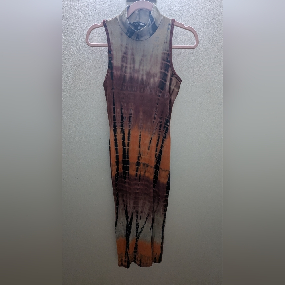 Fashion Nova Multicolor Tie-Dye Maxi Dress
